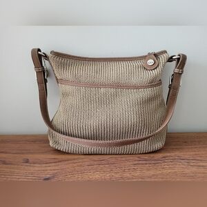 THE SAK knit purse in tan and brown colourway